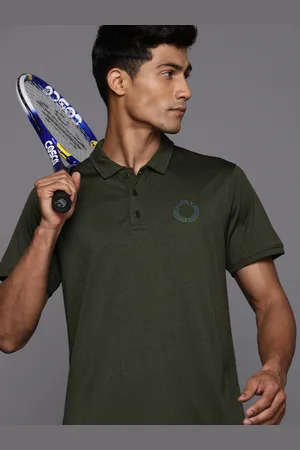HRX Men Brand Logo Printed Rapid Dry Polo Collar T-shirt