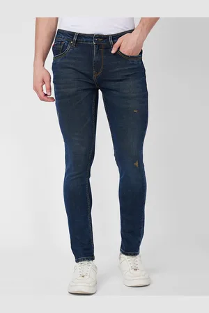 SPYKAR Men Relaxed Fit Low Distress Light Fade Cotton Jeans