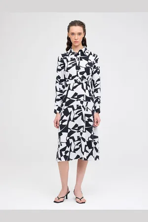 COVER STORY Women Print Shirt Midi Dress