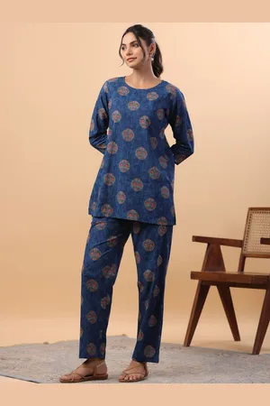 Janasya Round Neck Tunic With Trousers Co-Ords