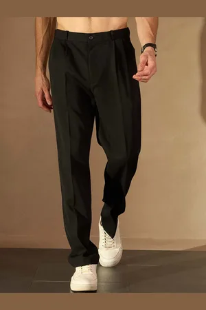 DENNISON Men Baggy Fit Pleated Trousers