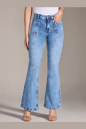 20Dresses Women Bootcut High-Rise Low Distress Light Fade Jeans