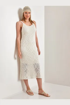 Bianco Lucci Self Design Sheath Midi Dress