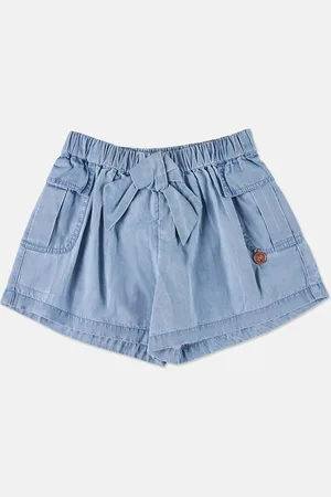Angel & Rocket Girls Slim Fit Mid-Rise Cotton Denim Shorts