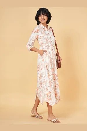 Pantaloons Floral Print Fit and Flare Midi Dress