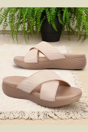 COLO Women Textured Comfort Heel Sandals