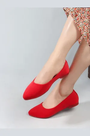 DressBerry Red Velvet Ballerinas