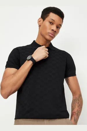 Max Collection Men Polo Collar Solid T-shirt