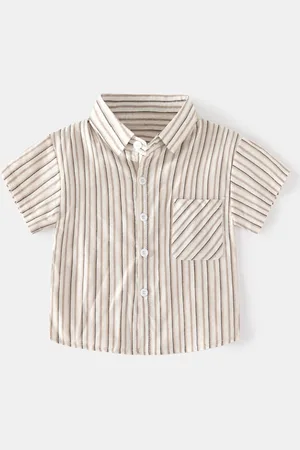 Stylecast Boys Spread Collar Opaque Striped Casual Shirt