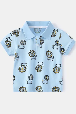Stylecast Kids Conversational Printed Polo Collar Pure Cotton T-shirt
