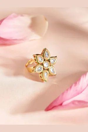 Priyaasi Gold-Plated Kundan Studded Finger Ring
