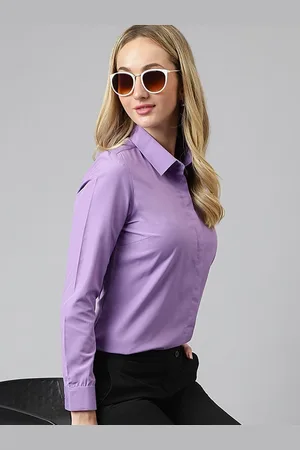 English Navy Women Solid Formal Shirt