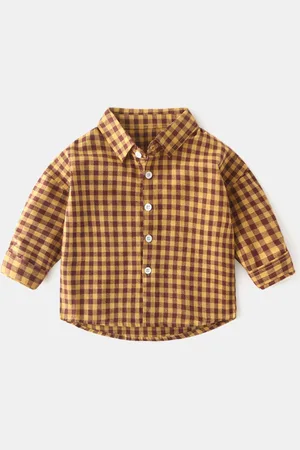 Stylecast Boys Spread Collar Gingham Checks Opaque Cotton Casual Shirt