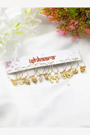 ISHKAARA Circular Hoop Combo of 6 pairs Earrings For Women