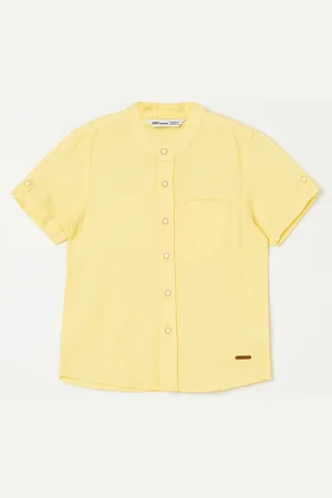 Lifestyle Boys Mandarin Collar Regular Fit Cotton Linen Casual Shirt