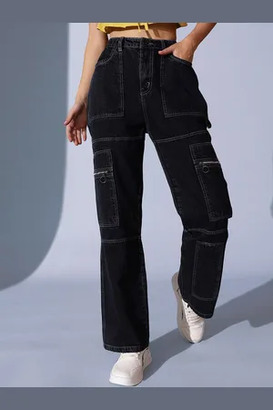 STREET 9 Women Comfort Relaxed Fit High-Rise Low Distress Jeans