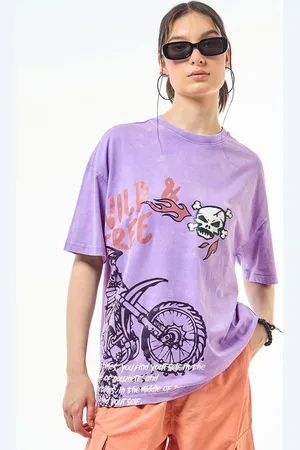 Bewakoof Women Round Neck Graphic Printed Oversized T-shirt
