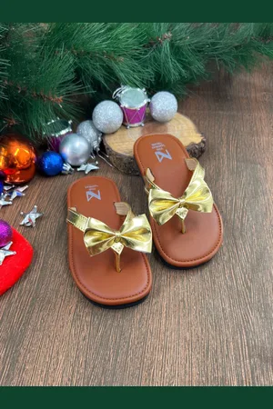 THE MADRAS TRUNK Girls Bow Design Thong Flats