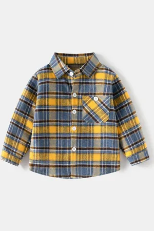 Stylecast Boys Spread Collar Tartan Checks Opaque Cotton Casual Shirt