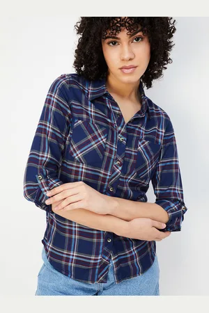 Max Collection Women Tartan Checks Opaque Checked Casual Shirt