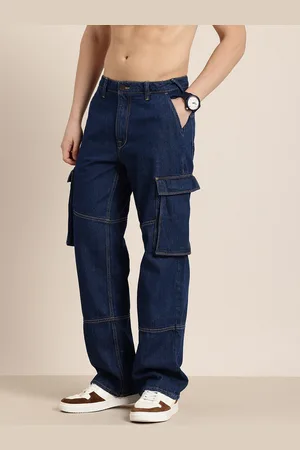 HERE&NOW Men Pure Cotton Cargo Styles Relaxed Fit Jeans