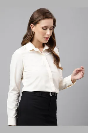 English Navy Women Solid Formal Shirt