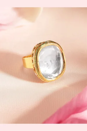 Priyaasi Gold-Plated Kundan-Studded Adjustable Finger Ring