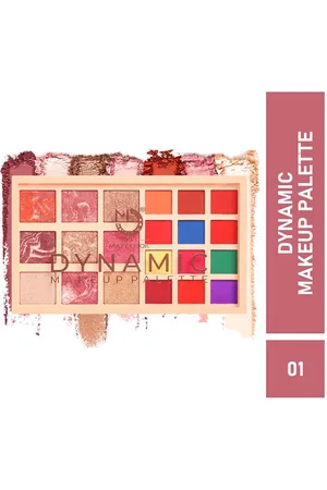 MATTLOOK Dynamic 12 Shades Eyeshadow & 9 Shades Baked Highlighter Makeup Palette - Shade 1