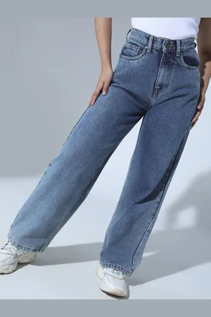 Hubberholme Women Relaxed Fit High-Rise Light Fade Pure Cotton Jeans