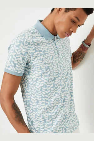 Max Collection Men Tropical Printed Polo Collar T-shirt