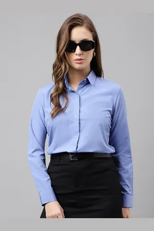 English Navy Women Solid Formal Shirt