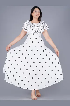 AO Services Round Neck Polka Dot Printed Anarkali Kurta