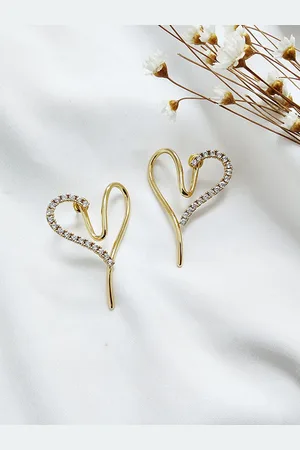 Krelin Heart Shaped Studs Earrings