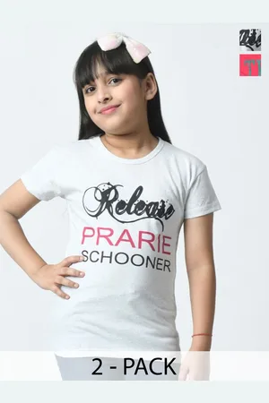 BAESD Girls Typography 2 Printed Slim Fit T-shirt