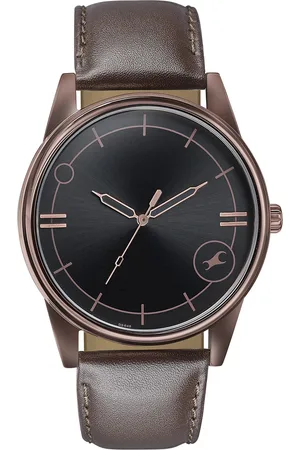 Fastrack Men Grace Leather Straps Analogue Watch 3305QL01-Black
