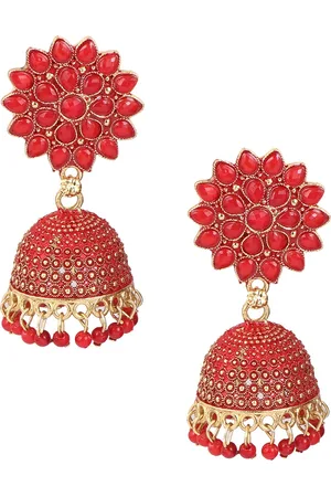 Keviv Kundan Gold Plated Jhumkas