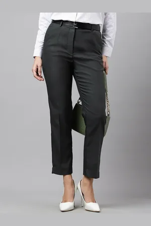 English Navy Women Slim Fit Wrinkle Free Formal Trousers