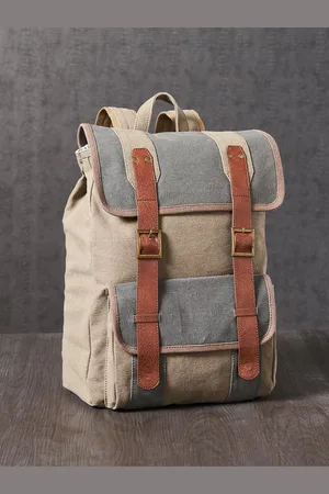 Mona B Unisex Brown & Grey Backpack with Laptop Sleeve