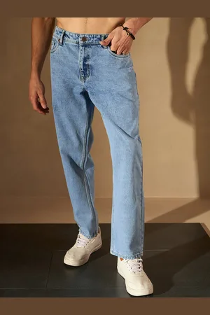 DENNISON Men Smart Baggy Fit Clean Look Heavy Fade Cotton Jeans