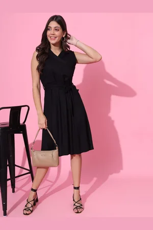 Decked-Up Women V-Neck Sleeveless Fit & Flare Dress