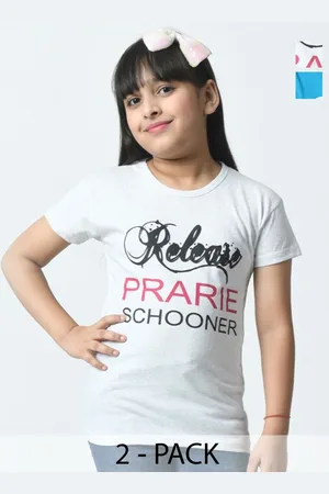 BAESD Girls Typography 2 Printed Slim Fit T-shirt