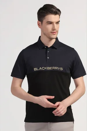 Blackberrys Colourblocked Polo Collar Cotton Slim Fit T-shirt