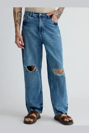 FREAKINS Men Straight Fit Highly Distressed Cotton Jeans