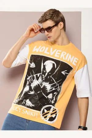Kook N Keech Men Wolverine Printed Oversized Drop-Shoulder Sleeves T-shirt