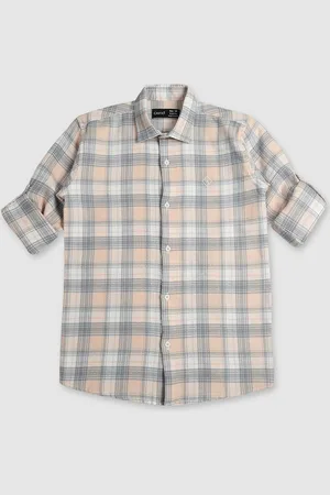 CAVIO Boys Comfort Tartan Checks Opaque Checked Cotton Casual Shirt