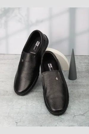 ID Men Black Sol Formal Leather Slip On Shoes