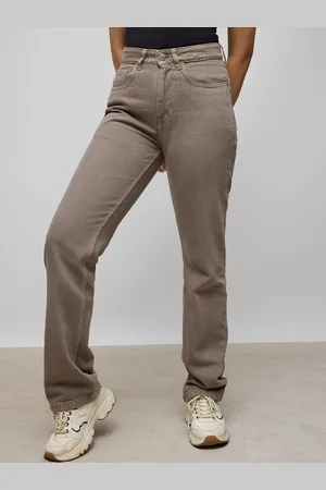 FREAKINS Women Straight Fit High-Rise Low Distress Jeans