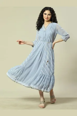 Rangriti Ethnic Motifs Printed A-Line Midi Dress