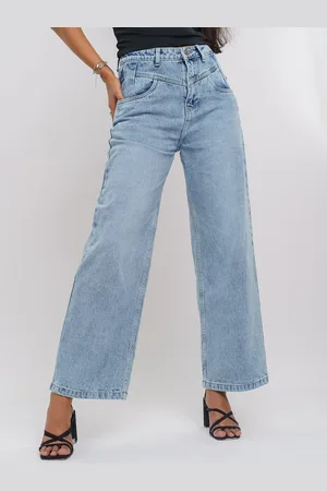 FREAKINS Women Straight Fit High-Rise Heavy Fade Cotton Jeans