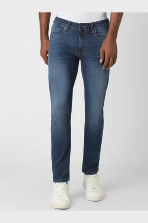 Peter England Men Slim Fit Heavy Fade Stretchable Jeans